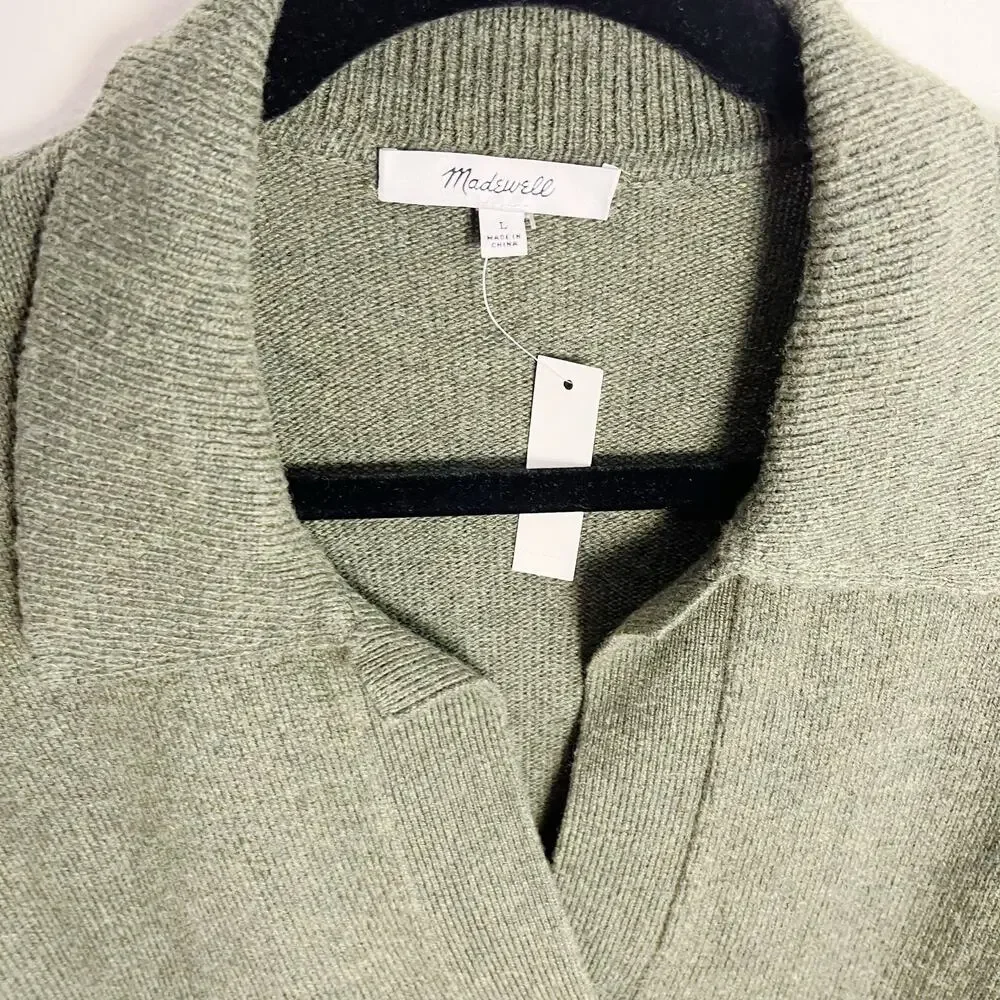 Madewell Olive Long Sleeve Dress - Picture 9 of 9